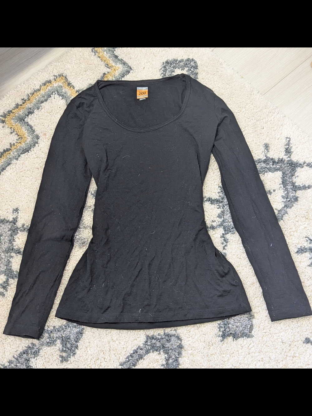 Icebreaker Black Long Sleeve Scoop Neck Top